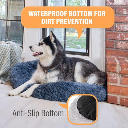 Large Dog Bed, Calming Orthopedic Pet Bedding for Anxiety Relief, Joint Support & Comfort, Washable Dog Furniture, M 45Lbs, Dark Grey