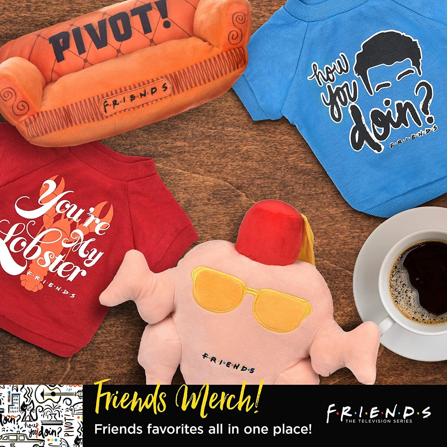 Fetch for Pets Warner Bros Friends TV Show Joey Doesn'T Share Food Ceramic Dog Food Bowl